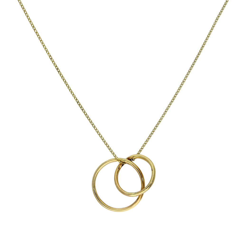 Collier avec pendentif créoles entrelacées en or 9 carats, 40 à 50 cm