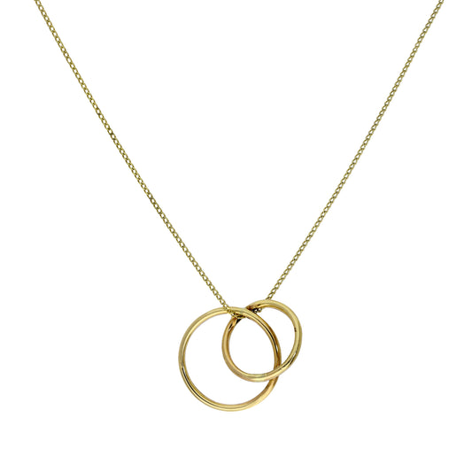 Collier avec pendentif créoles entrelacées en or 9 carats, 40 à 50 cm