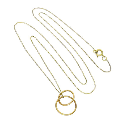 Collier avec pendentif créoles entrelacées en or 9 carats, 40 à 50 cm