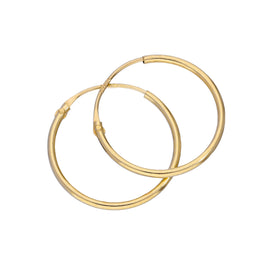 Boucles d'oreilles créoles dormeuses en or 9 carats de 12 mm