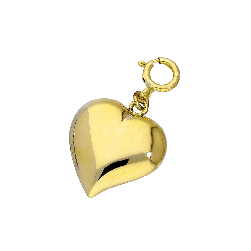 Breloque à clip en forme de cœur en or 9 carats