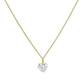 Collier pendentif cœur en or 9 carats et cristal CZ transparent, 40 à 50 cm