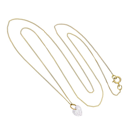 Collier pendentif cœur en or 9 carats et cristal CZ transparent, 40 à 50 cm