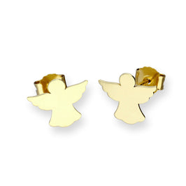 Boucles d'oreilles à tige en or 9 carats avec ange