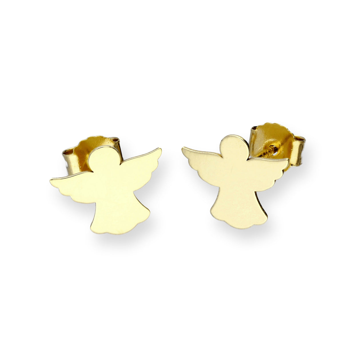 Boucles d'oreilles à tige en or 9 carats avec ange