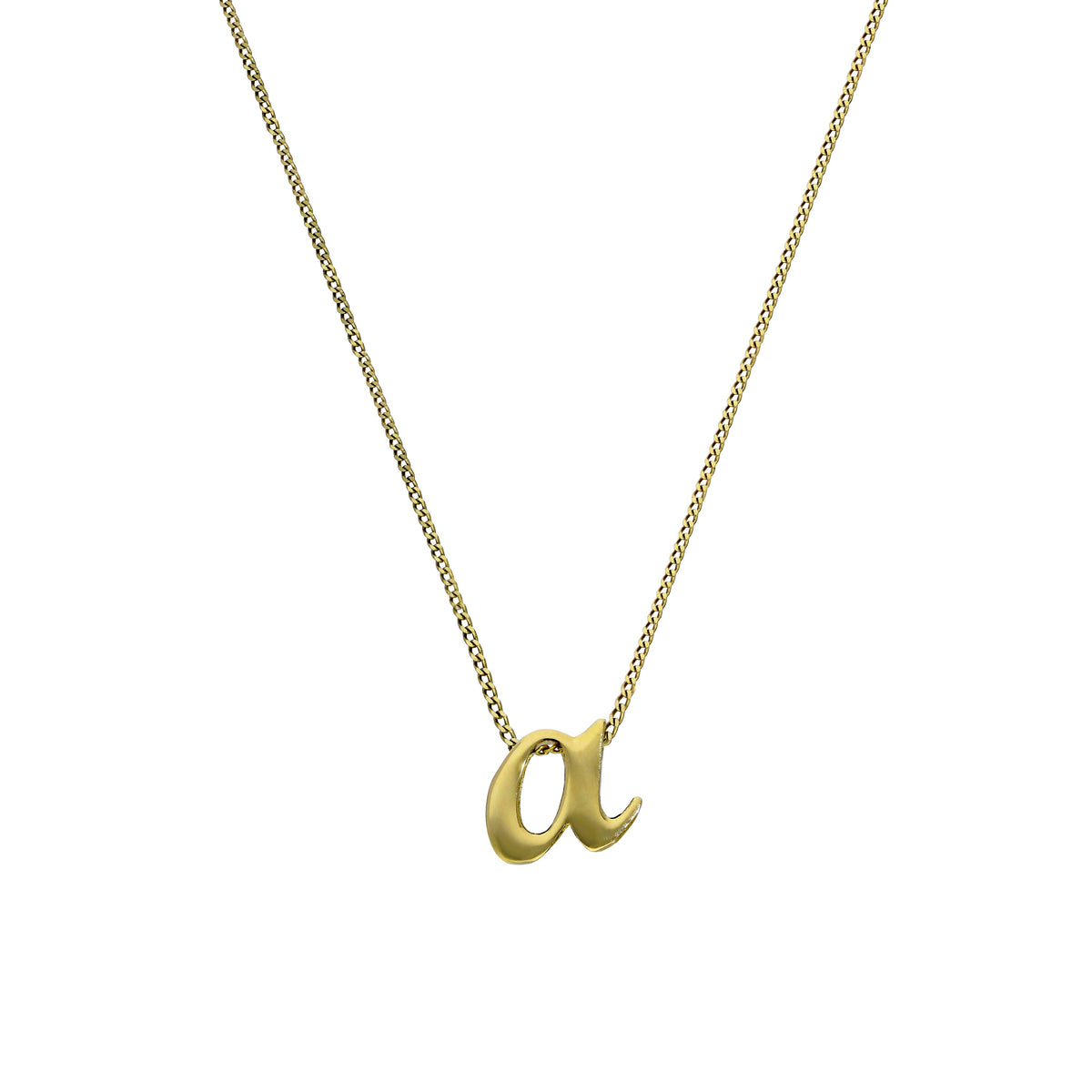 Collier pendentif minuscule en or 9 carats avec lettre A, 40 à 50 cm