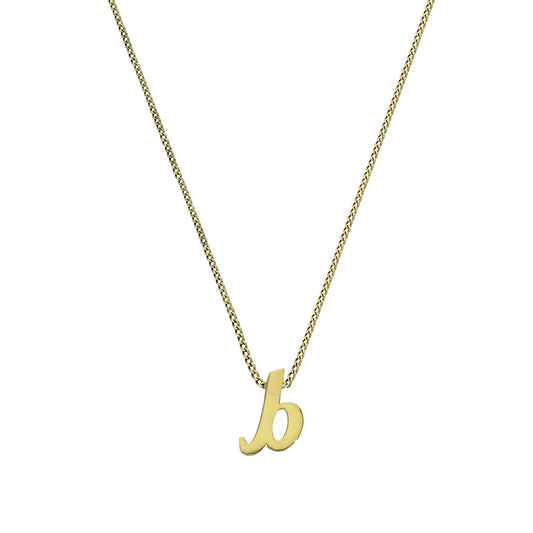 Collier pendentif minuscule lettre B en or 9 carats, 40 à 50 cm