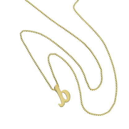 Collier pendentif minuscule lettre B en or 9 carats, 40 à 50 cm