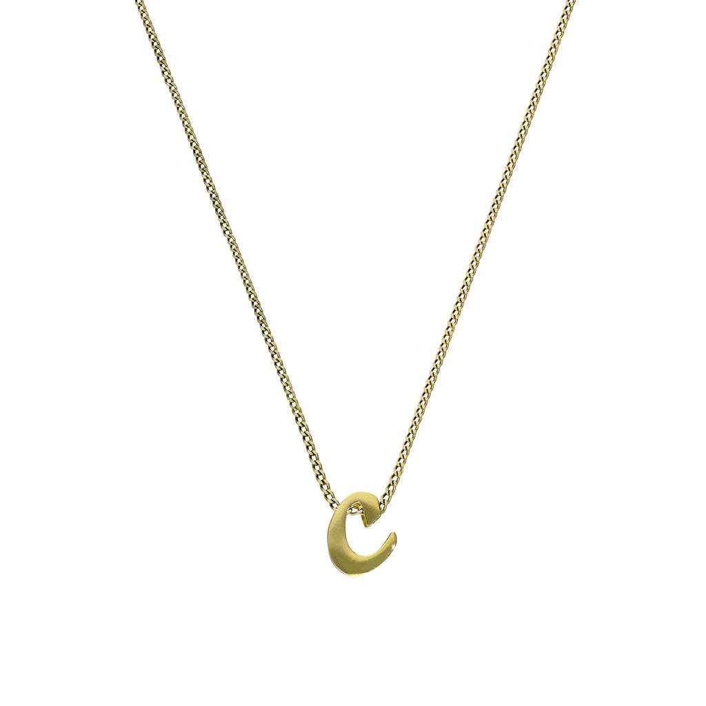 Collier avec pendentif minuscule lettre C en or 9 carats, 40 à 50 cm