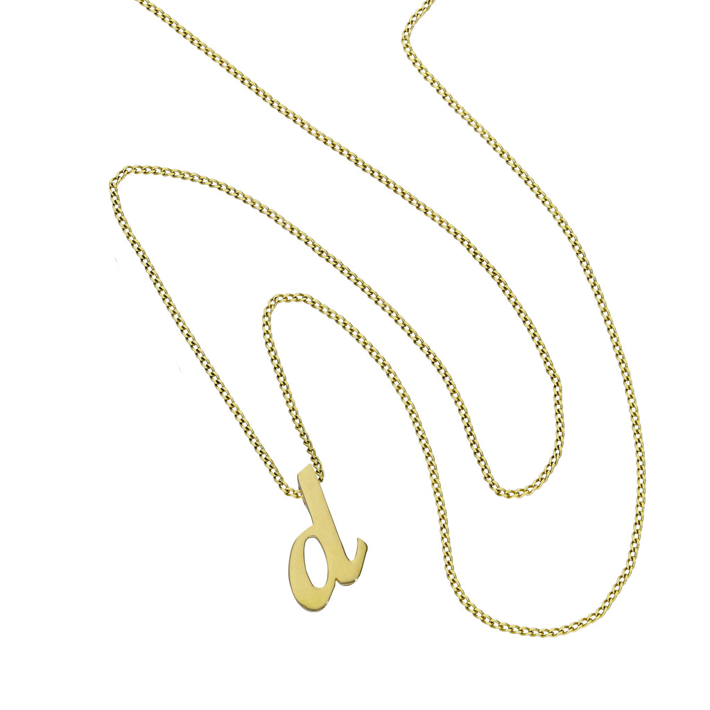 Collier avec pendentif minuscule lettre D en or 9 carats, 40 à 50 cm