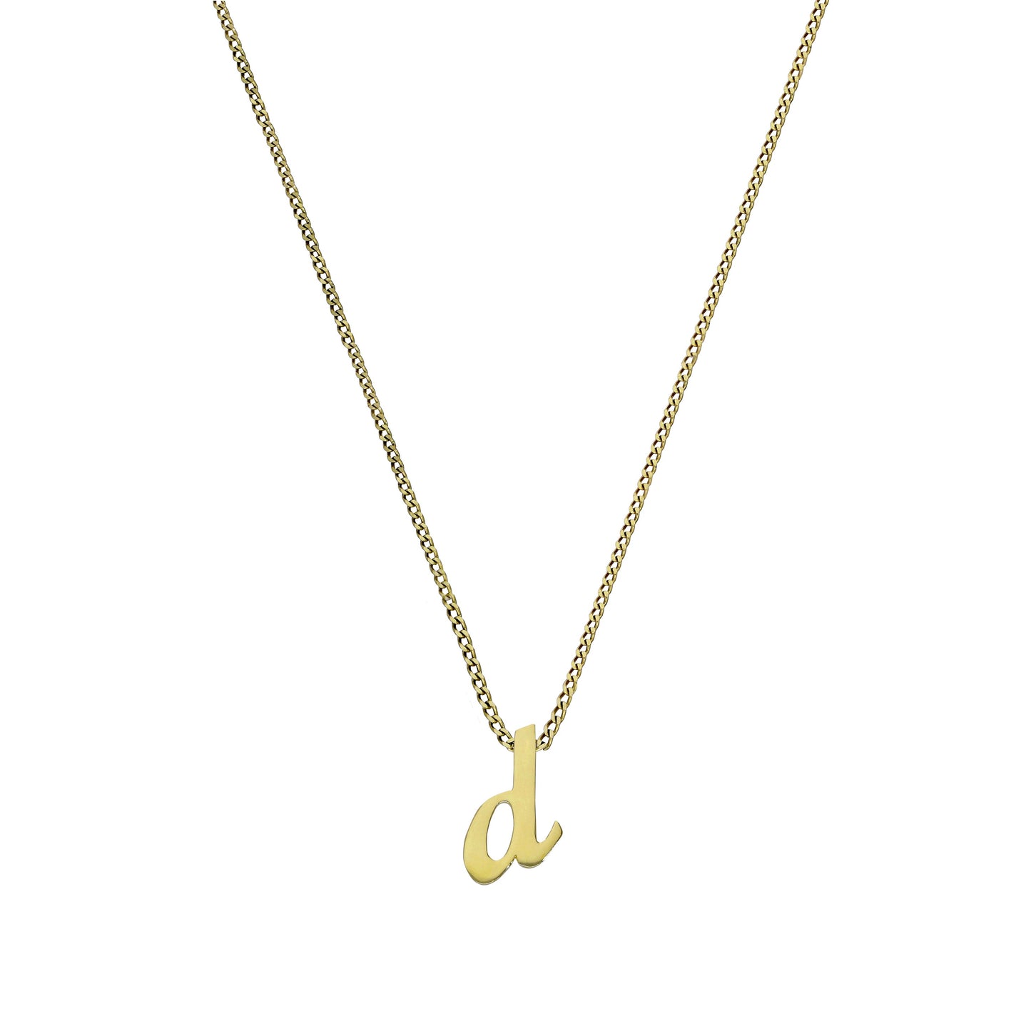 Collier avec pendentif minuscule lettre D en or 9 carats, 40 à 50 cm