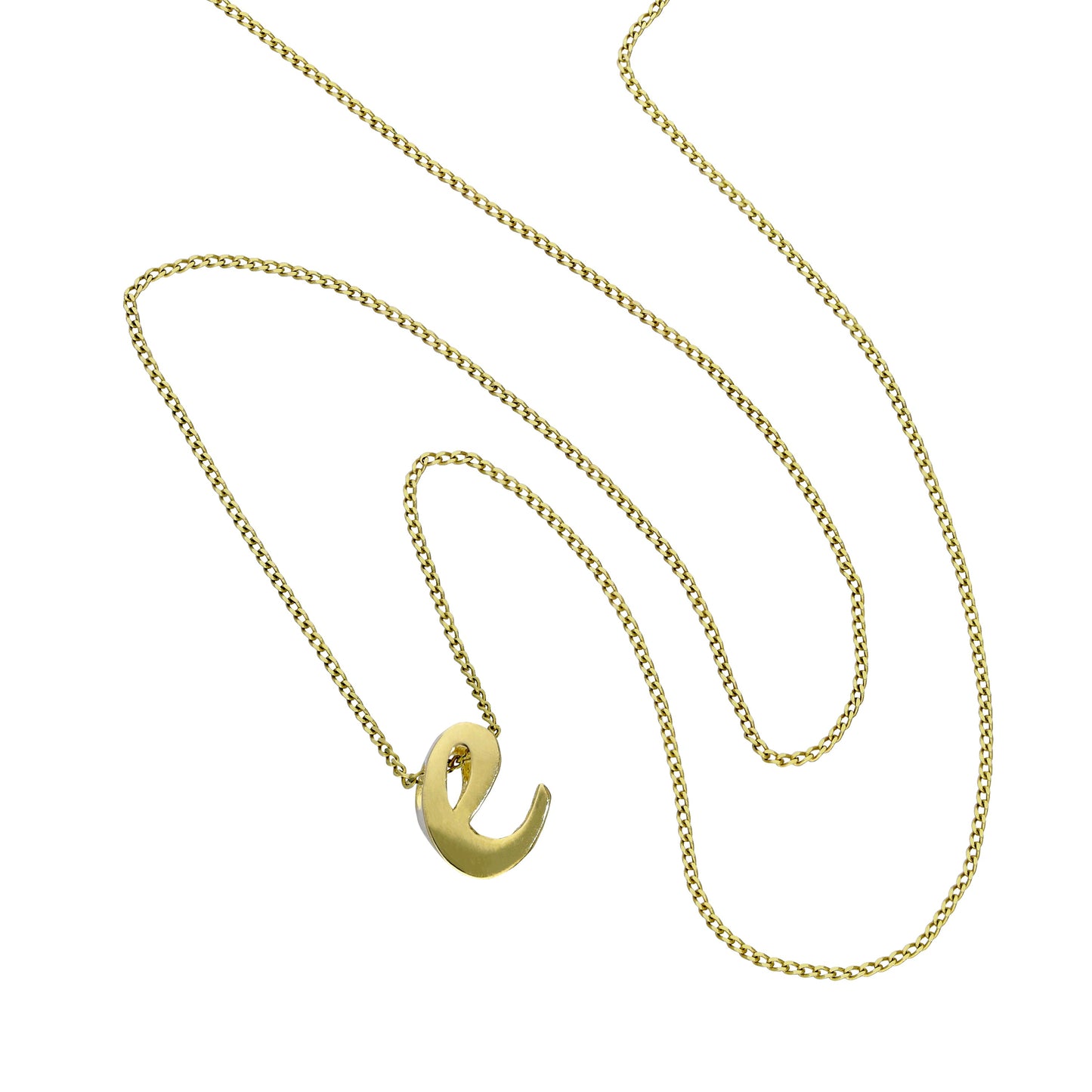 Collier pendentif minuscule lettre E en or 9 carats, 40 à 50 cm