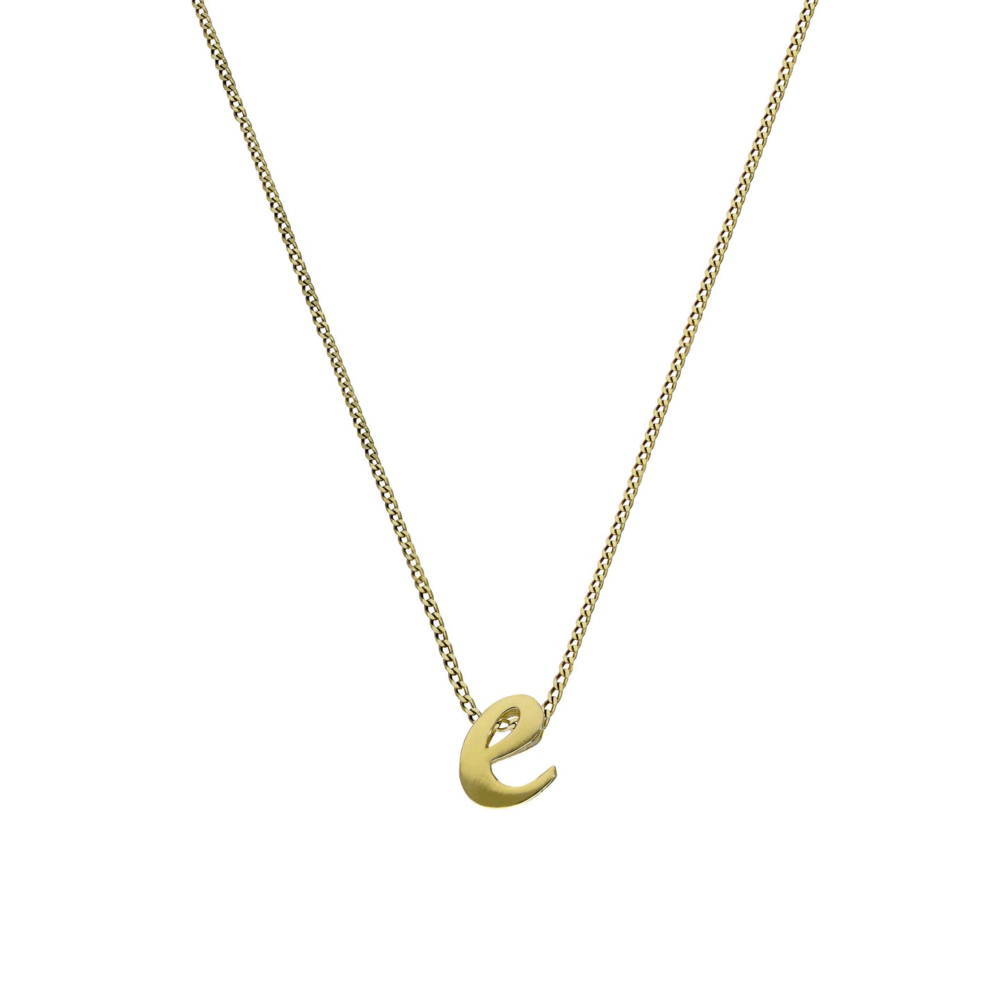 Collier pendentif minuscule lettre E en or 9 carats, 40 à 50 cm