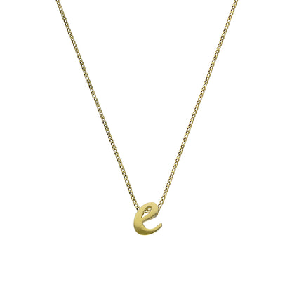 Collier pendentif minuscule lettre E en or 9 carats, 40 à 50 cm