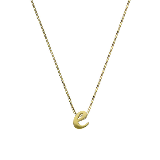 Collier pendentif minuscule lettre E en or 9 carats, 40 à 50 cm