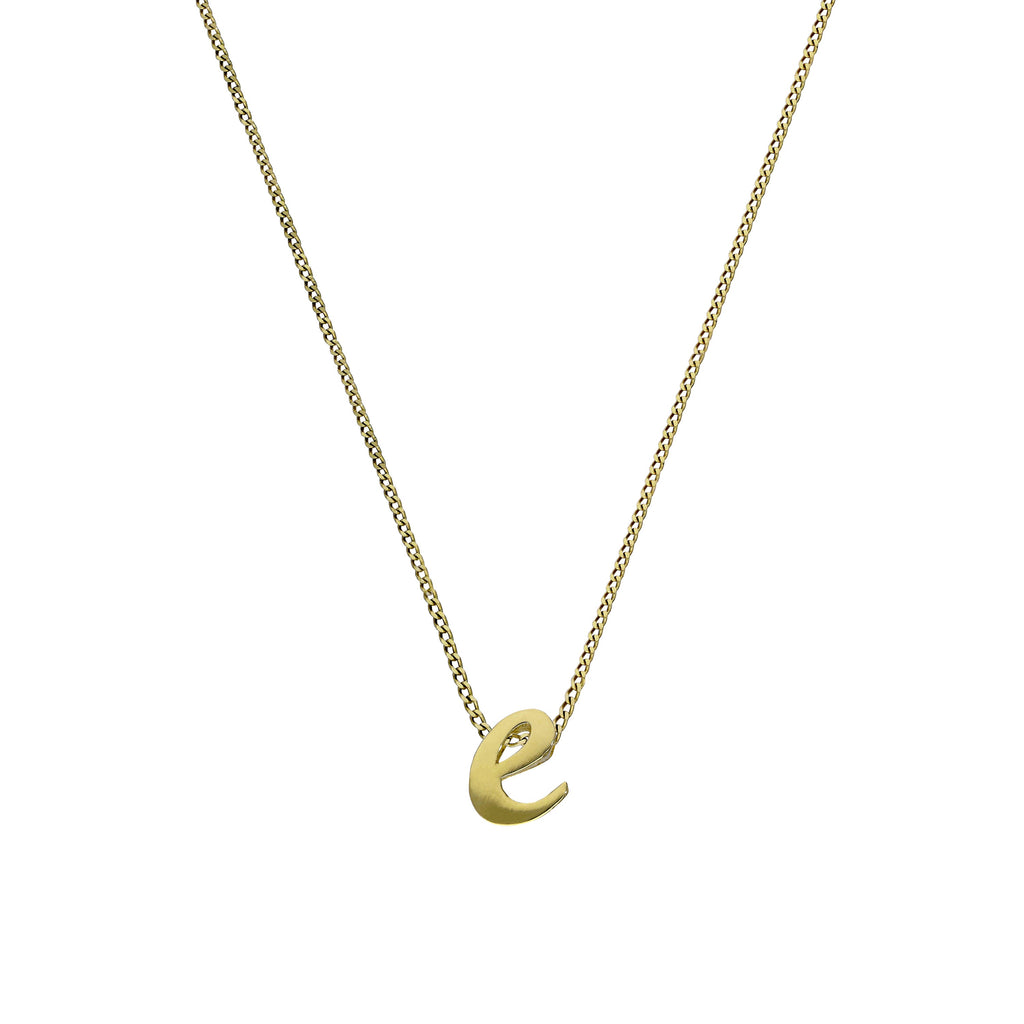 Collier pendentif minuscule lettre E en or 9 carats, 40 à 50 cm