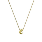 Collier pendentif minuscule lettre E en or 9 carats, 40 à 50 cm