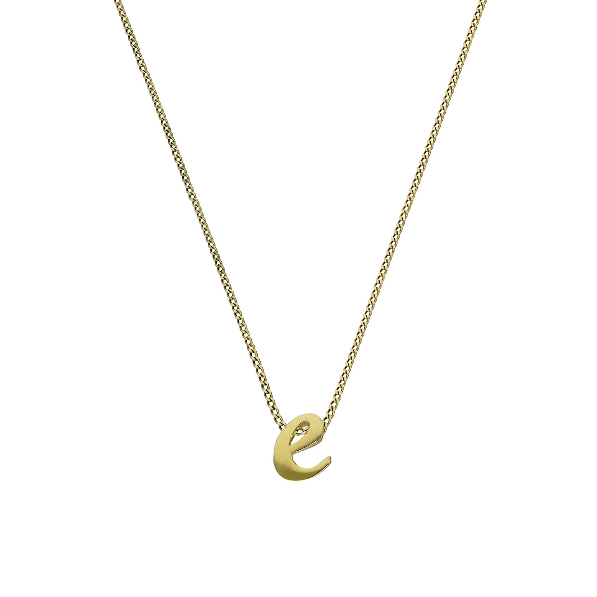 Collier pendentif minuscule lettre E en or 9 carats, 40 à 50 cm