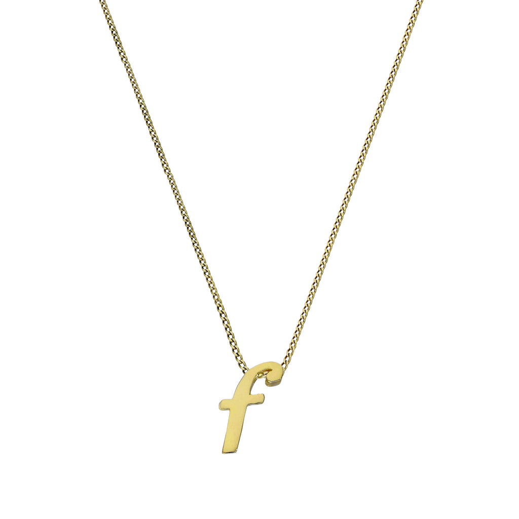 Collier avec pendentif minuscule lettre F en or 9 carats, 40 à 50 cm
