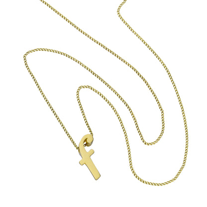 Collier avec pendentif minuscule lettre F en or 9 carats, 40 à 50 cm