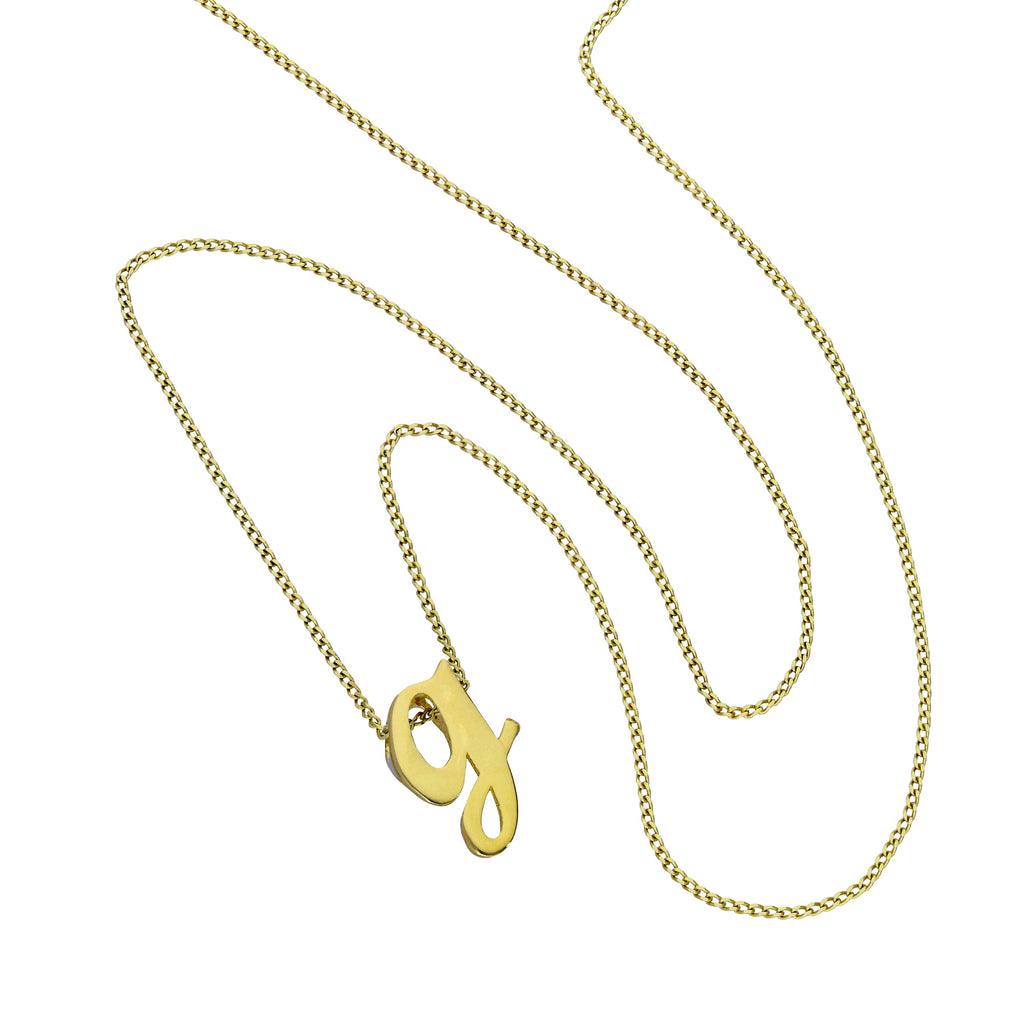 Collier avec pendentif minuscule lettre G en or 9 carats, 40 à 50 cm