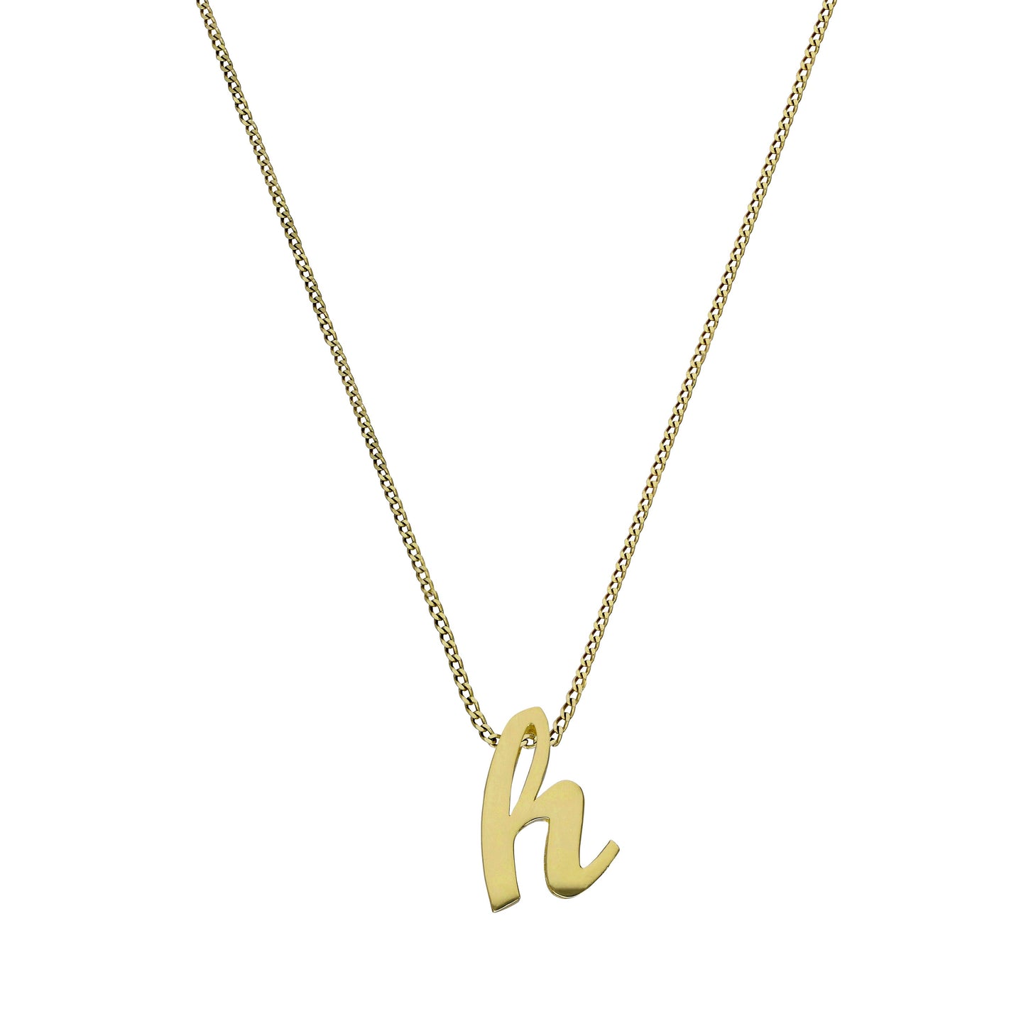 Collier avec pendentif minuscule lettre H en or 9 carats, 40 à 50 cm