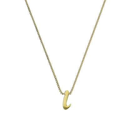 Collier pendentif minuscule en or 9 carats avec lettre I, 40 à 50 cm