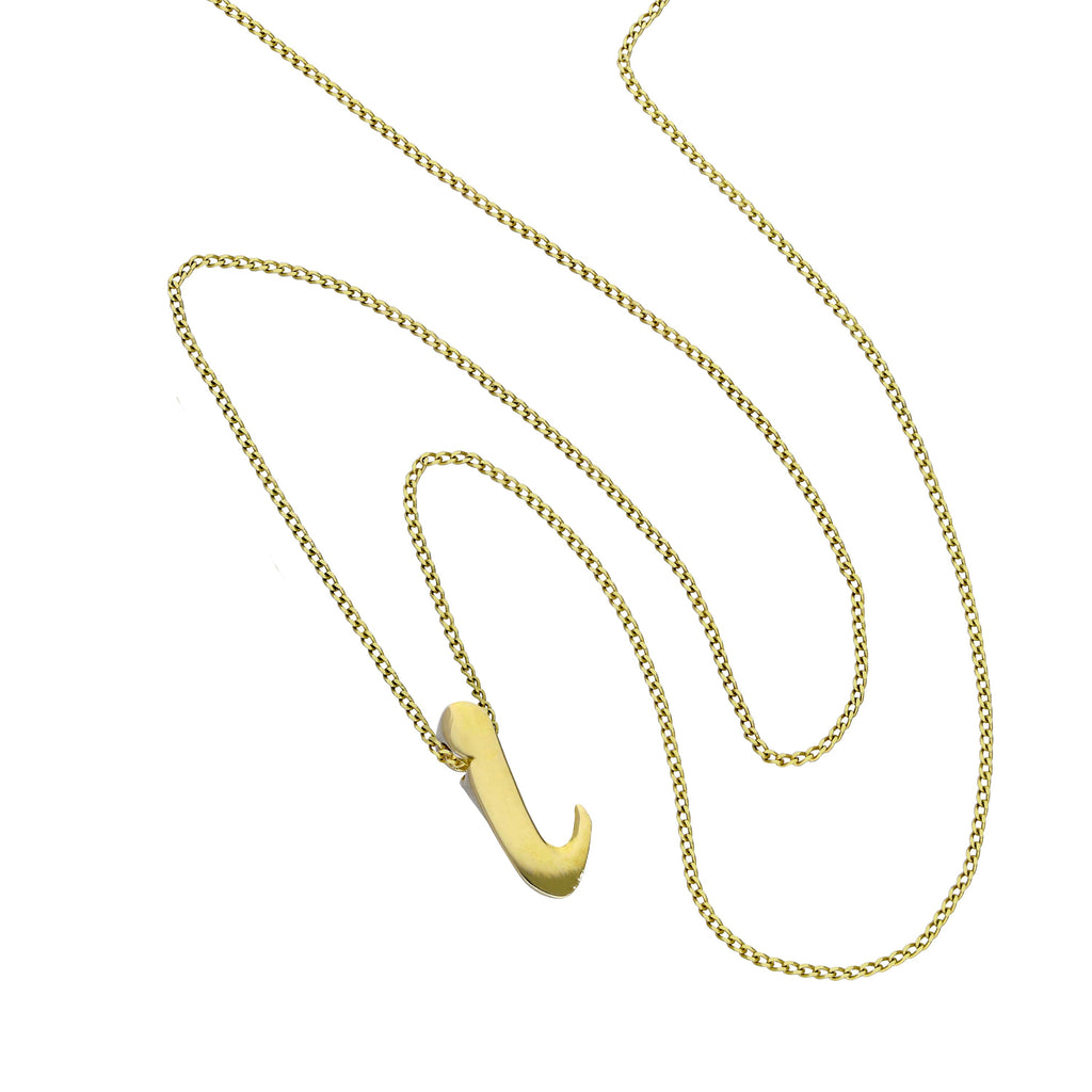 Collier pendentif minuscule en or 9 carats avec lettre I, 40 à 50 cm