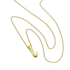 Collier pendentif minuscule en or 9 carats avec lettre I, 40 à 50 cm