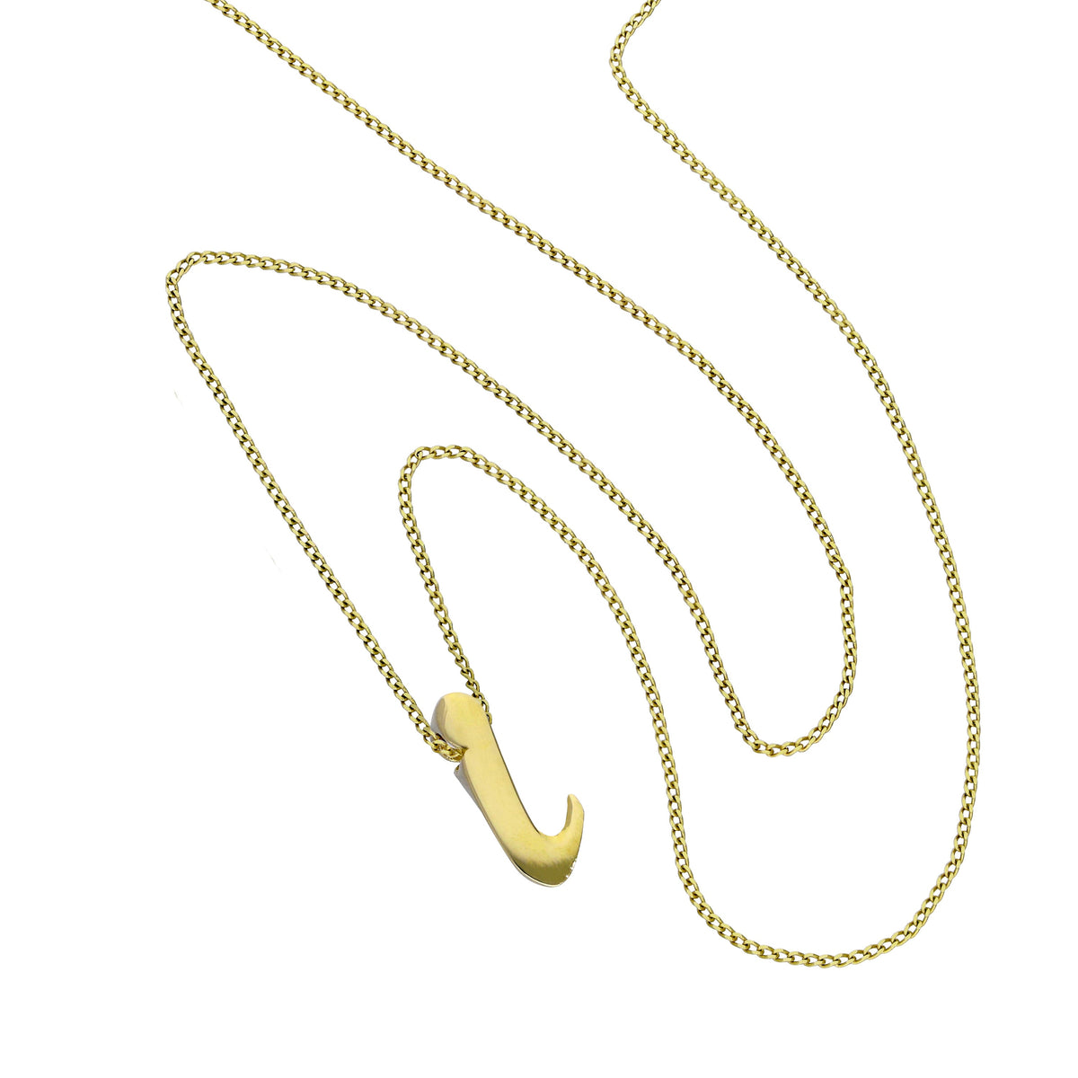 Collier pendentif minuscule en or 9 carats avec lettre I, 40 à 50 cm