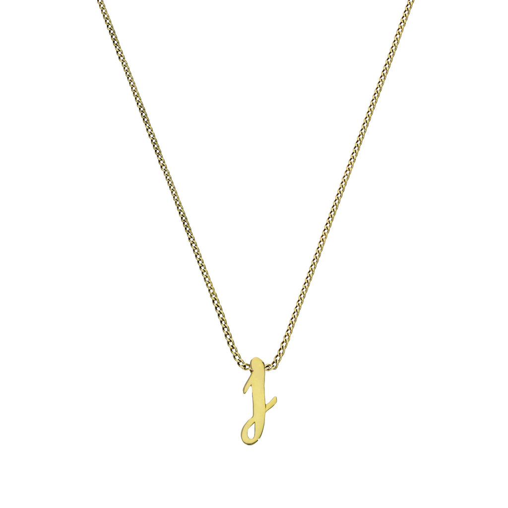 Collier avec pendentif minuscule en or 9 carats, lettre J, 40 à 50 cm