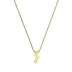 Collier avec pendentif minuscule en or 9 carats, lettre J, 40 à 50 cm