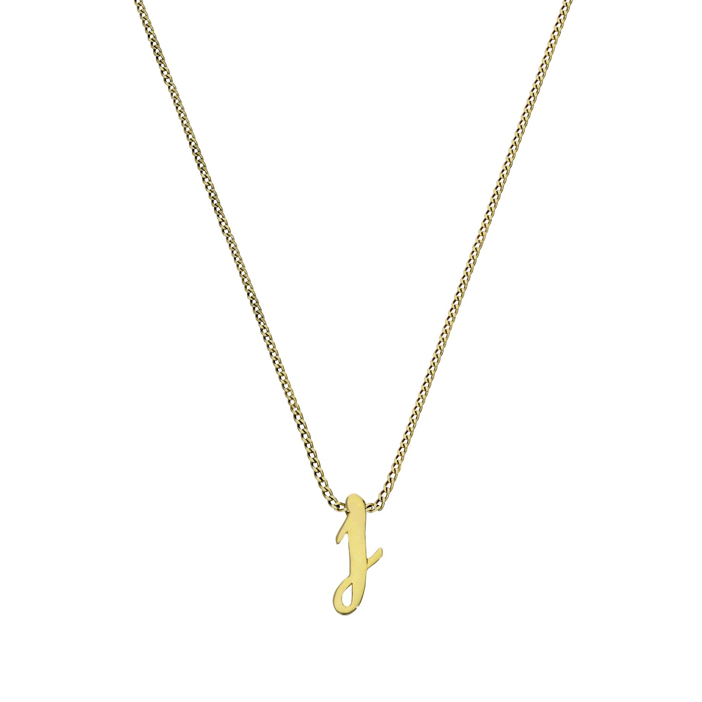 Collier avec pendentif minuscule en or 9 carats, lettre J, 40 à 50 cm