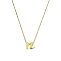 Collier pendentif minuscule lettre N en or 9 carats, 40 à 50 cm