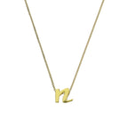 Collier pendentif minuscule lettre N en or 9 carats, 40 à 50 cm
