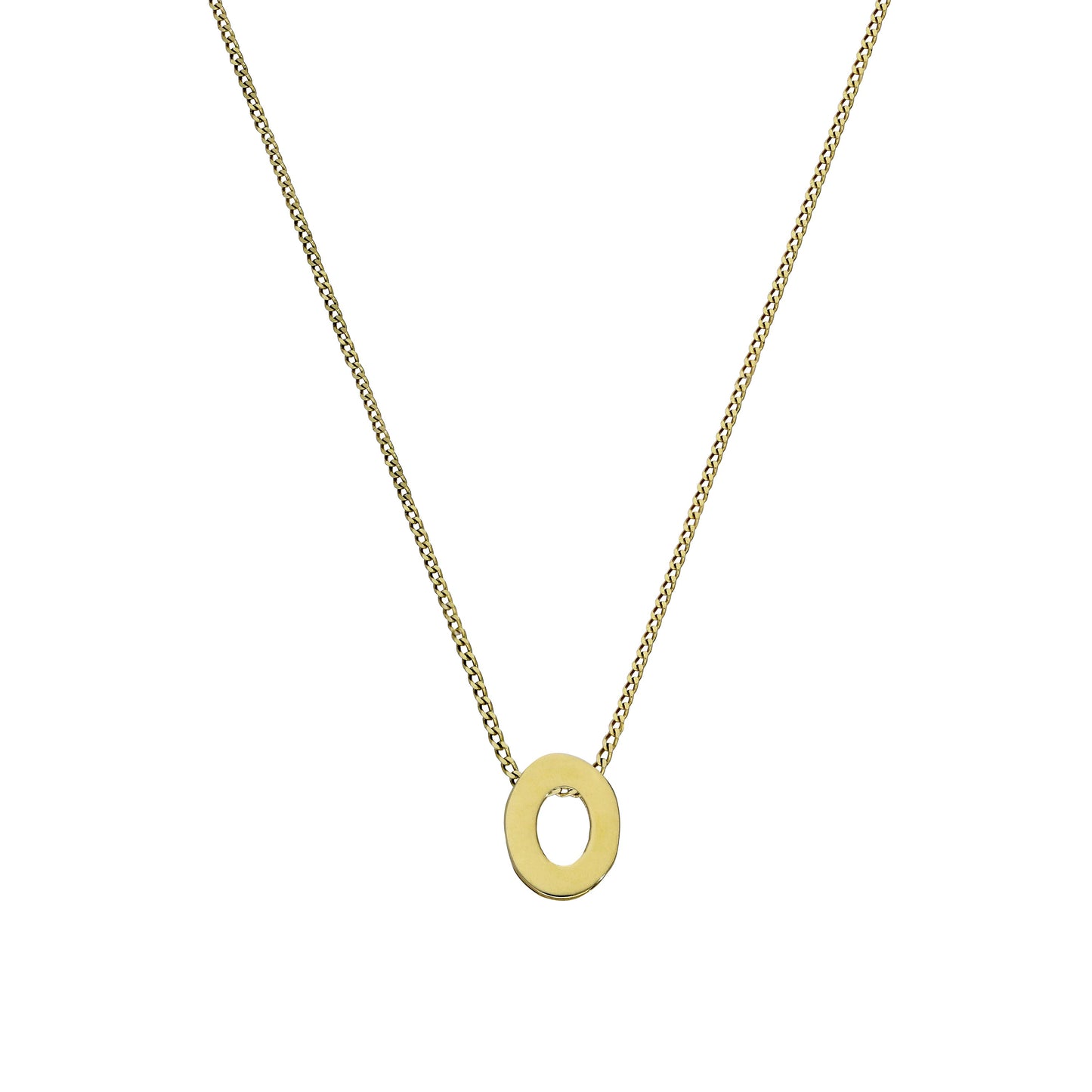 Collier avec pendentif minuscule lettre O en or 9 carats, 40 à 50 cm
