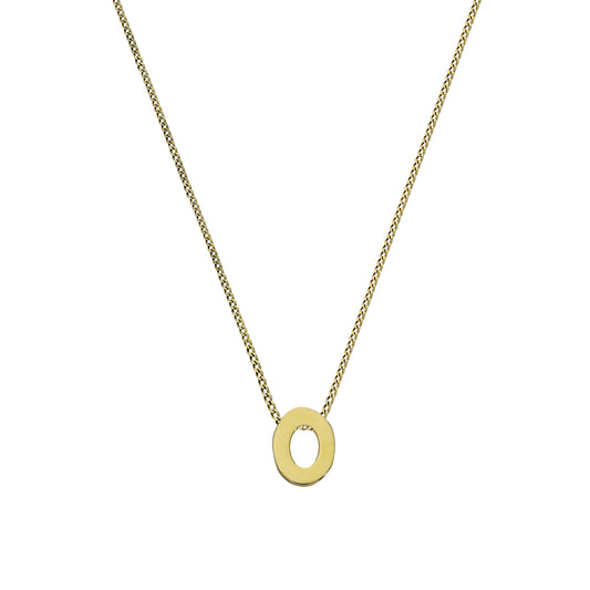 Collier avec pendentif minuscule lettre O en or 9 carats, 40 à 50 cm