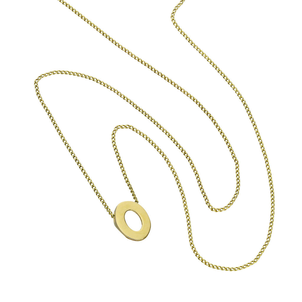 Collier avec pendentif minuscule lettre O en or 9 carats, 40 à 50 cm