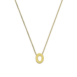 Collier avec pendentif minuscule lettre O en or 9 carats, 40 à 50 cm