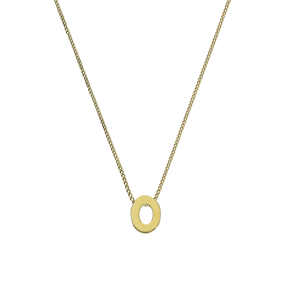 Collier avec pendentif minuscule lettre O en or 9 carats, 40 à 50 cm