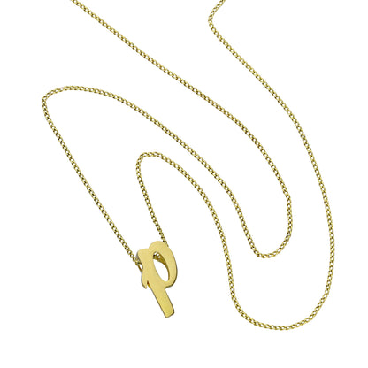 Collier pendentif minuscule lettre P en or 9 carats, 40 à 50 cm