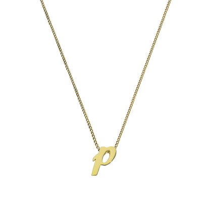 Collier pendentif minuscule lettre P en or 9 carats, 40 à 50 cm