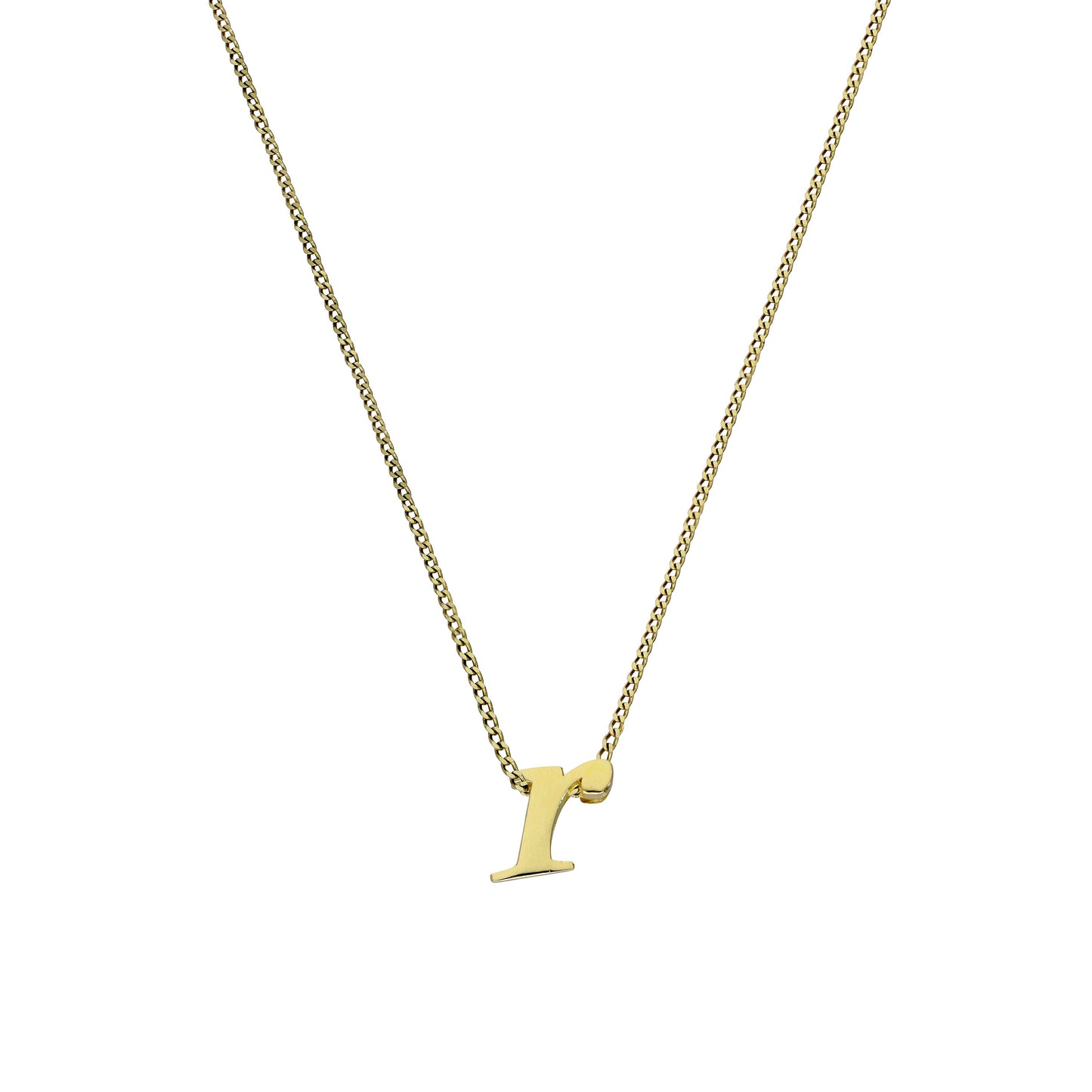 Collier avec pendentif minuscule lettre R en or 9 carats, 40 à 50 cm
