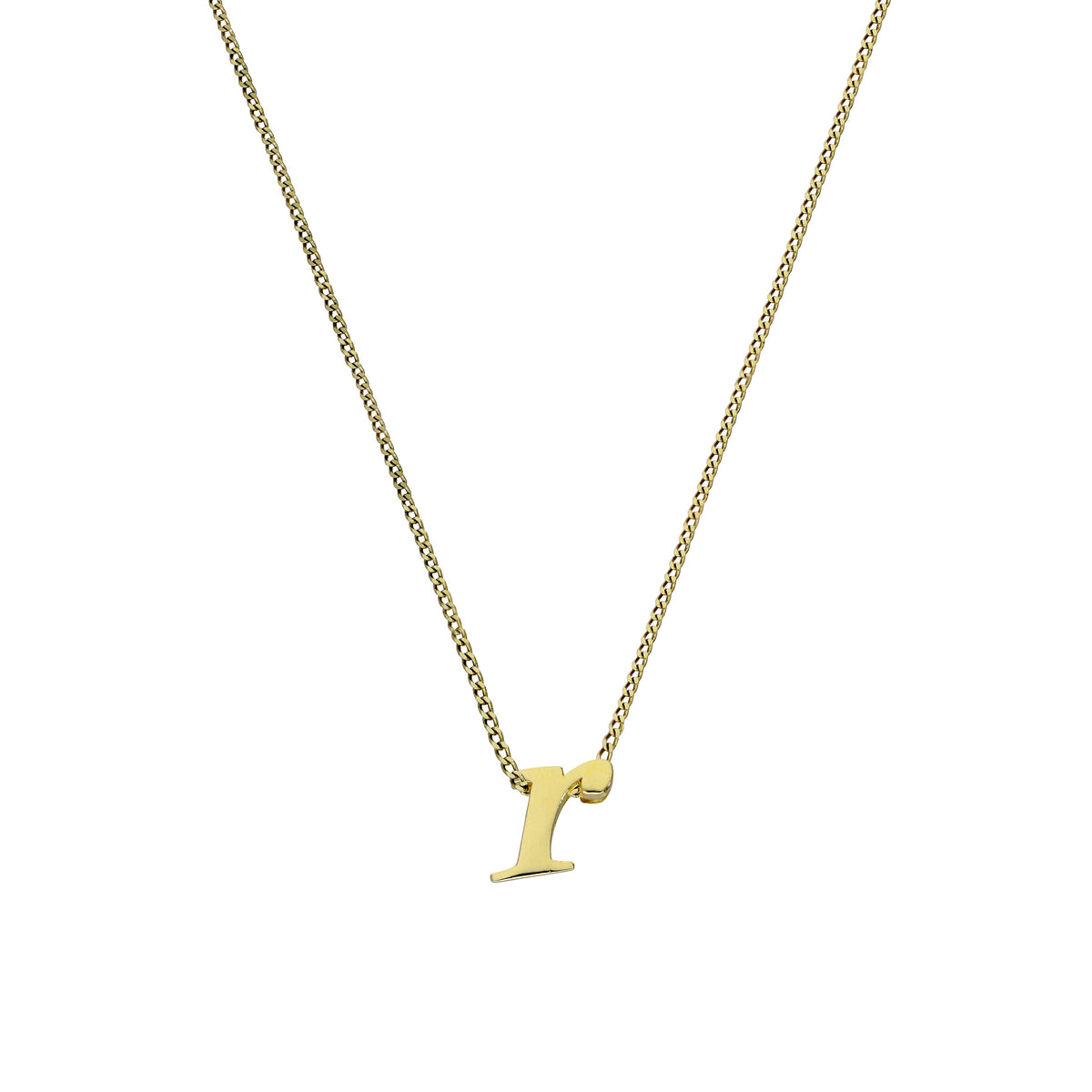 Collier avec pendentif minuscule lettre R en or 9 carats, 40 à 50 cm