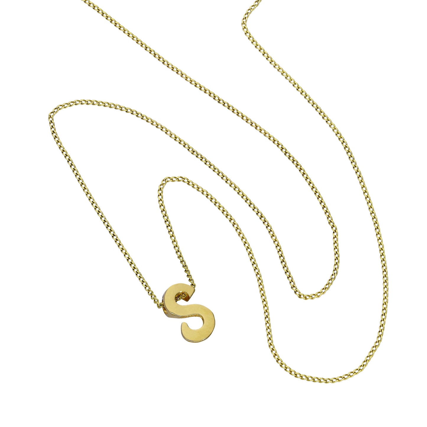 Collier avec pendentif minuscule lettre S en or 9 carats, 40 à 50 cm