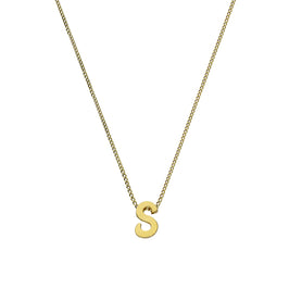 Collier avec pendentif minuscule lettre S en or 9 carats, 40 à 50 cm