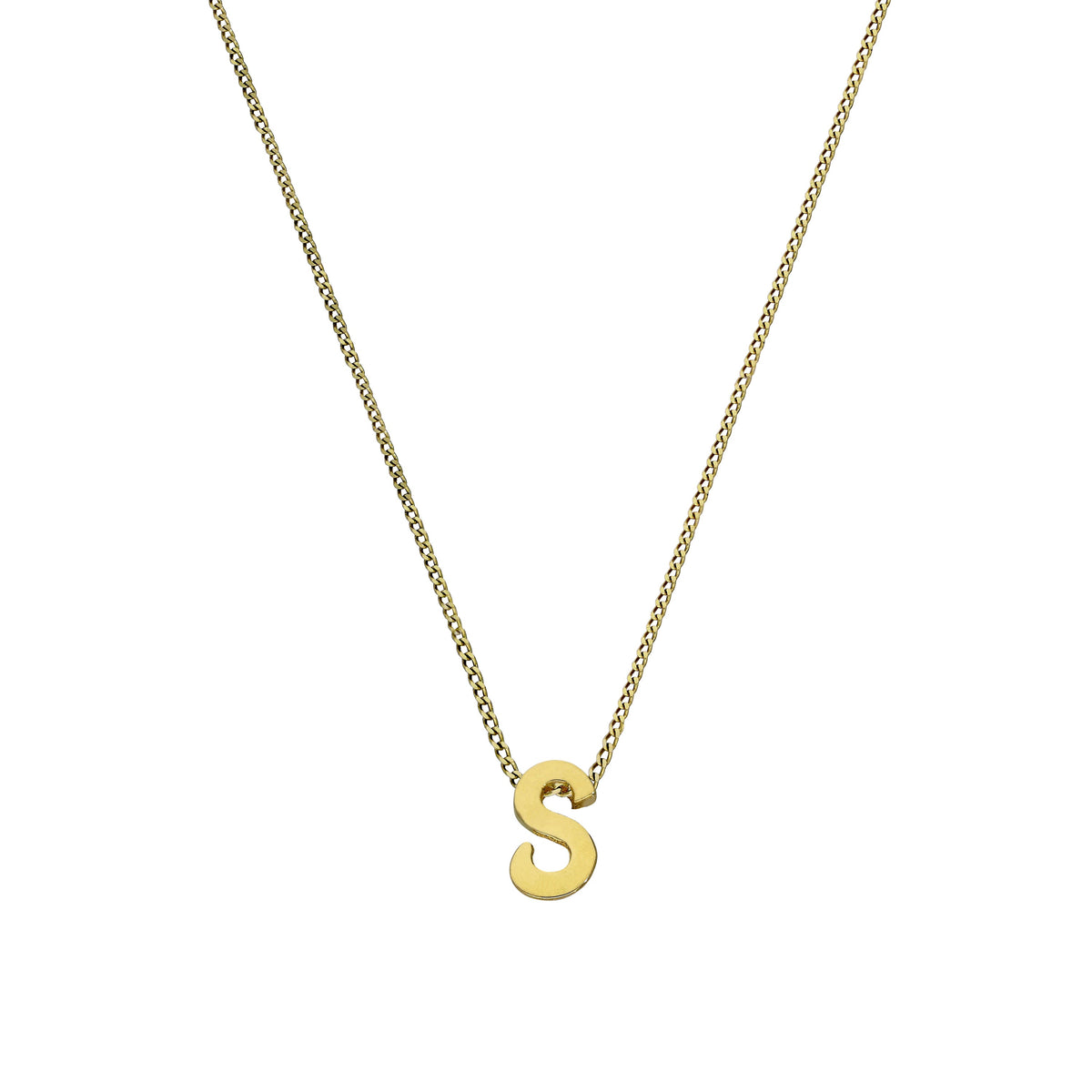Collier avec pendentif minuscule lettre S en or 9 carats, 40 à 50 cm