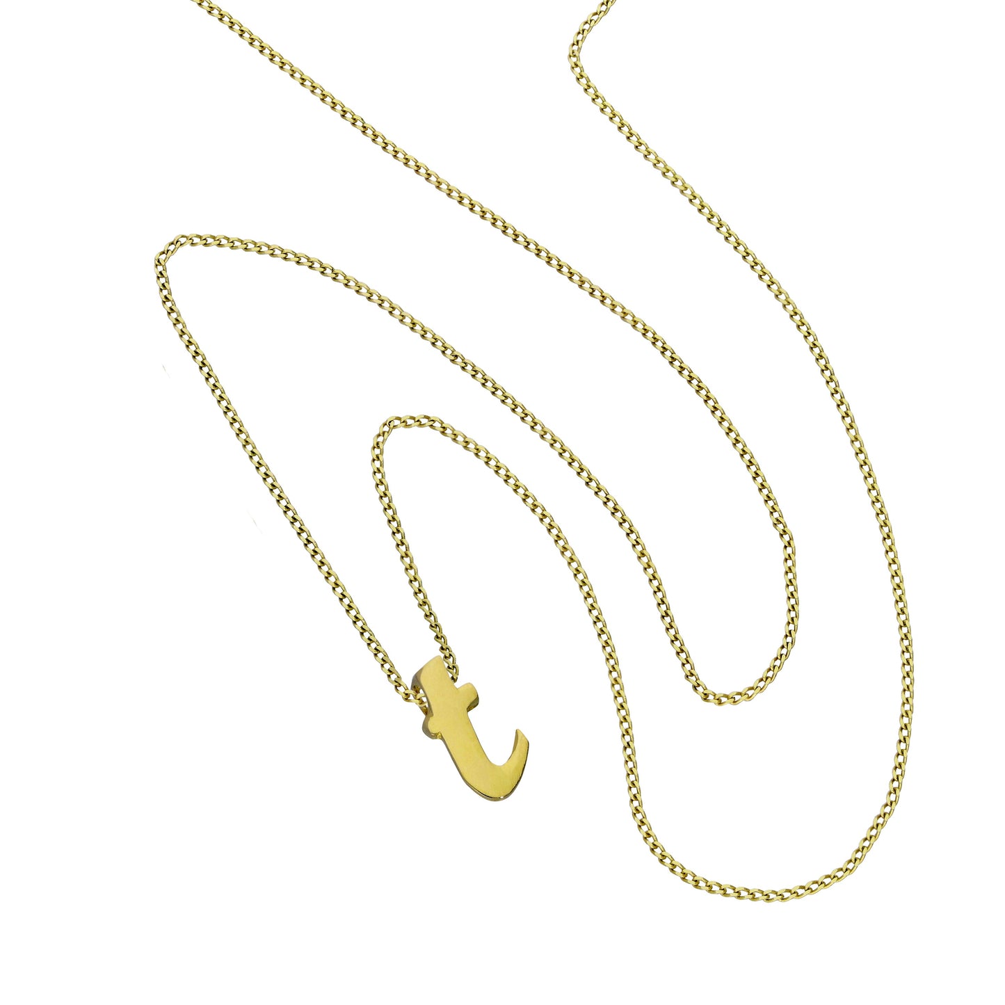 Collier avec pendentif minuscule lettre T en or 9 carats, 40 à 50 cm