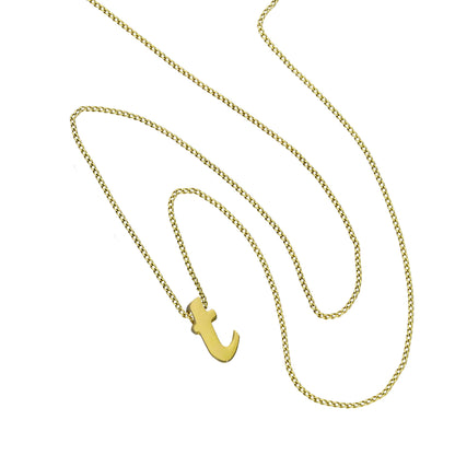 Collier avec pendentif minuscule lettre T en or 9 carats, 40 à 50 cm