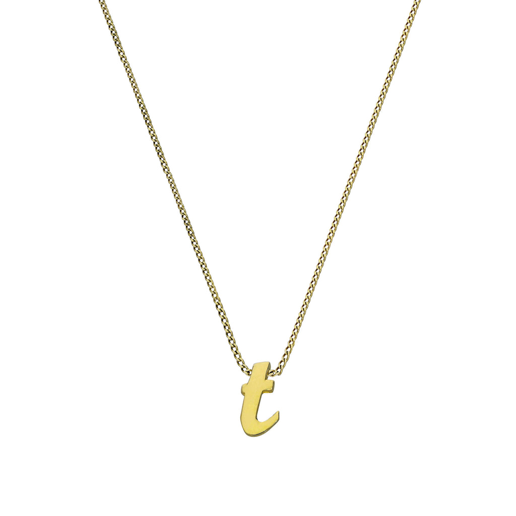 Collier avec pendentif minuscule lettre T en or 9 carats, 40 à 50 cm